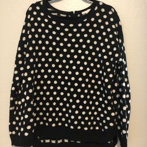 Adorable B&W polka dot sweater